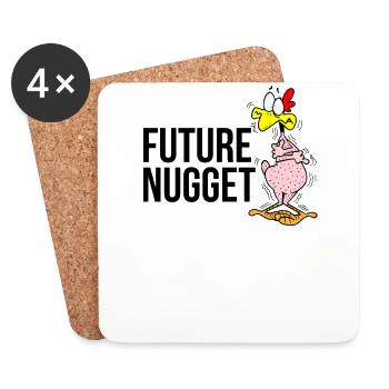 Poulet poulet poitrine nue cadeau drôle d'humour - Dessous de verre (lot de 4) - blanc - Devant