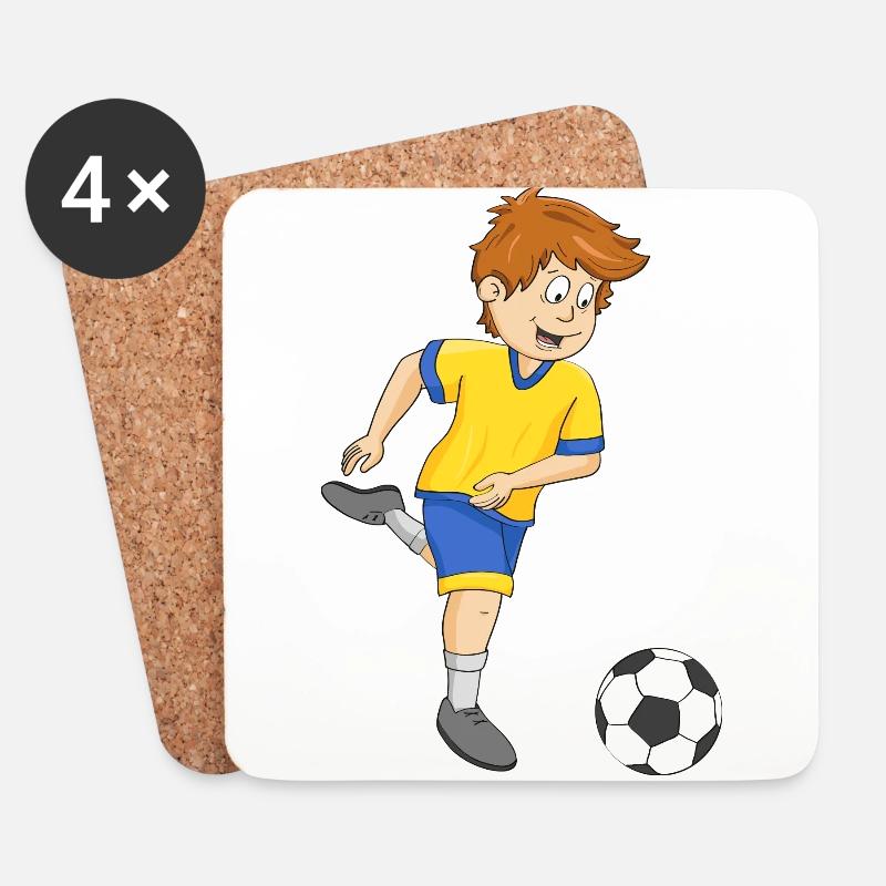 Fußball - Untersetzer (4er-Set) - Weiß