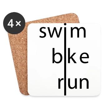 Triathlon - Untersetzer (4er-Set) - Weiß - Vorne