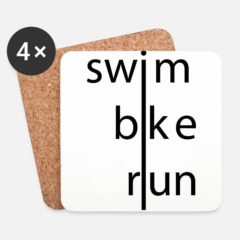 Triathlon - Untersetzer (4er-Set) - Weiß