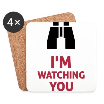I'm Watching You - Coasters (set of 4) - white - Front