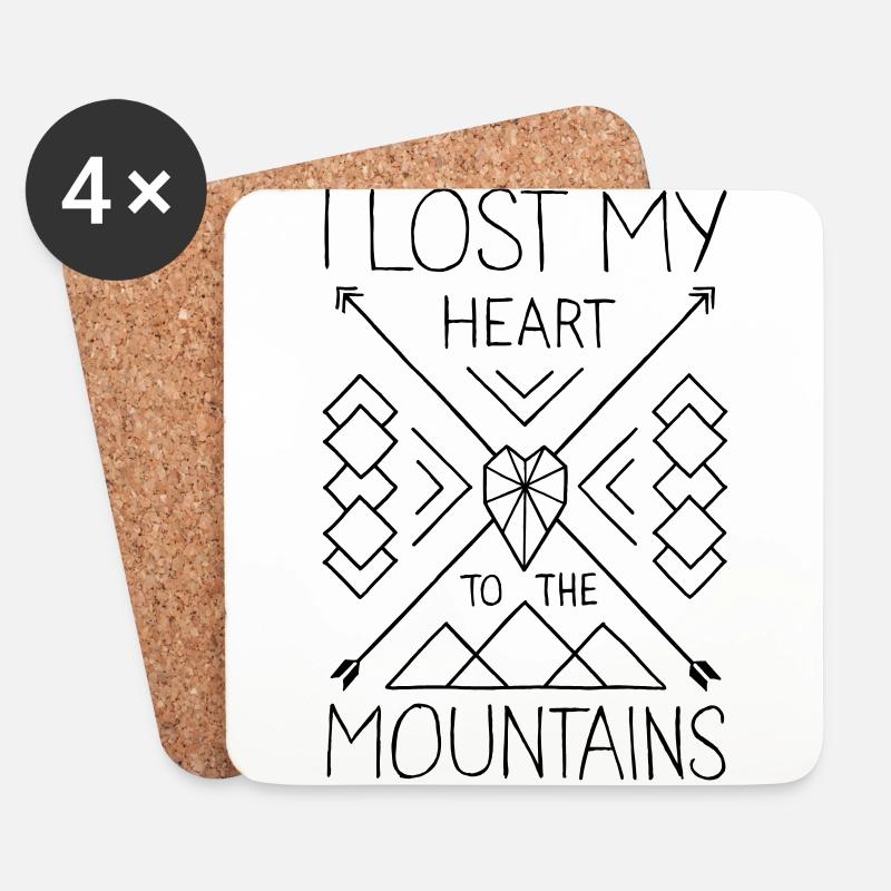 Mountain Love - Untersetzer (4er-Set) - Weiß