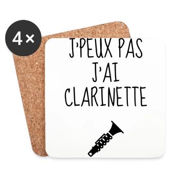 Clarinette Clarinettiste Musique Musicien Concert - Dessous de verre (lot de 4) - blanc - Devant