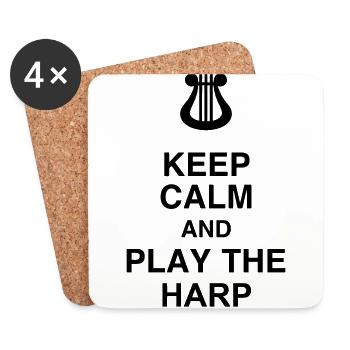 Harp - Harpe - Harfe - Music - Musique - Coasters (set of 4) - white - Front