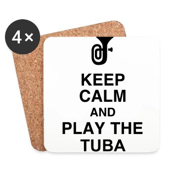 Tuba - Player - Music - Musik - Musique - Coasters (set of 4) - white - Front