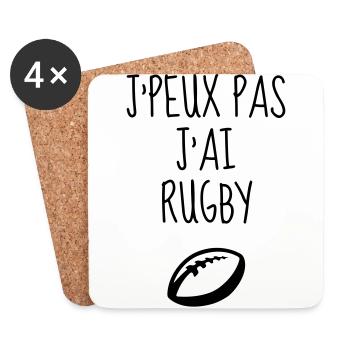 Rugby / Rugbyman / Sport / Fighter / Fight - Coasters (set of 4) - white - Front