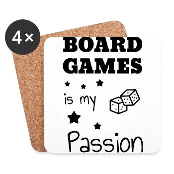 jeu de société / joueur / jouer / geek - Dessous de verre (lot de 4) - blanc - Devant