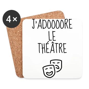 Theater / Theatre / Theaterleute / Schauspieler - Untersetzer (4er-Set) - Weiß - Vorne