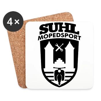 Suhl Mopedsport Schwalbe 2 Logo - Untersetzer (4er-Set) - Weiß - Vorne
