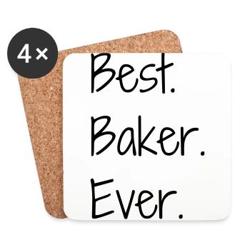 Baker Bakery Boulanger Bäcker Bäckerei Boulangerie - Coasters (set of 4) - white - Front