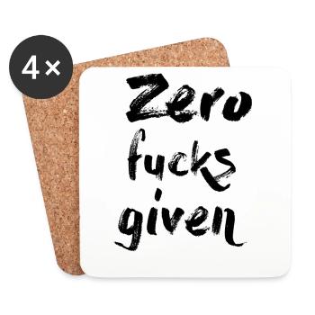 Zero Fucks Given - Untersetzer (4er-Set) - Weiß - Vorne