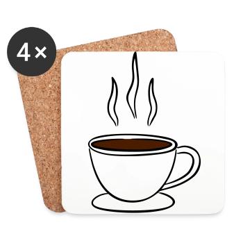 Kaffee - Untersetzer (4er-Set) - Weiß - Vorne
