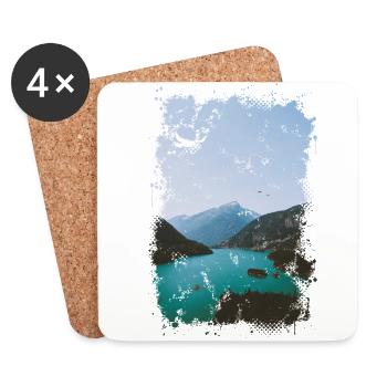 lac alpin - Dessous de verre (lot de 4) - blanc - Devant