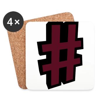 HASHTAG - Untersetzer (4er-Set) - Weiß - Vorne