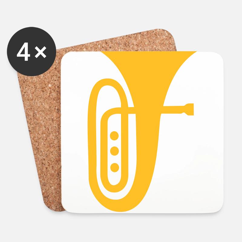 Tuba - Untersetzer (4er-Set) - Weiß