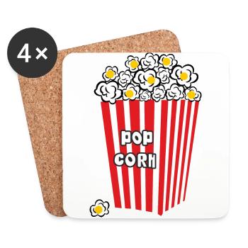 pop corn - Coasters (set of 4) - white - Front