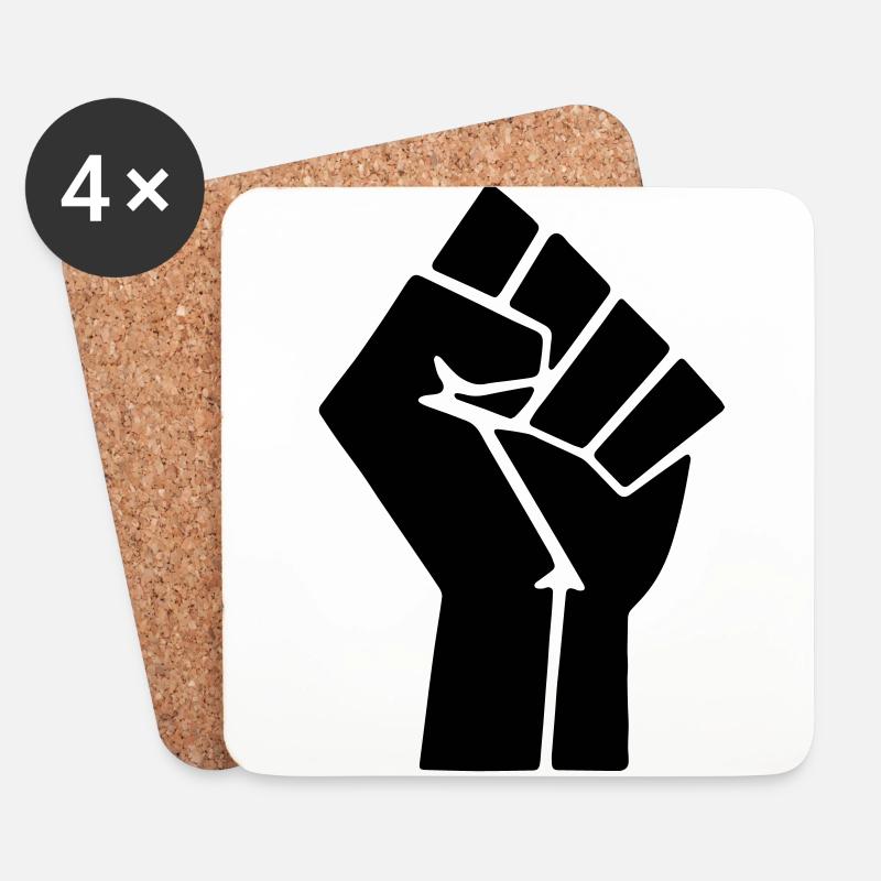 Power Fist - BLM - Untersetzer (4er-Set) - Weiß