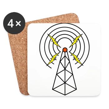 Tower ham radio - Coasters (set of 4) - white - Front