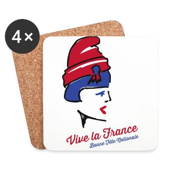 Vive la France ! - Dessous de verre (lot de 4) - blanc - Devant