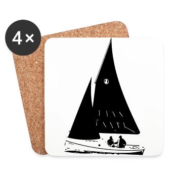 Voilier - Dessous de verre (lot de 4) - blanc - Devant