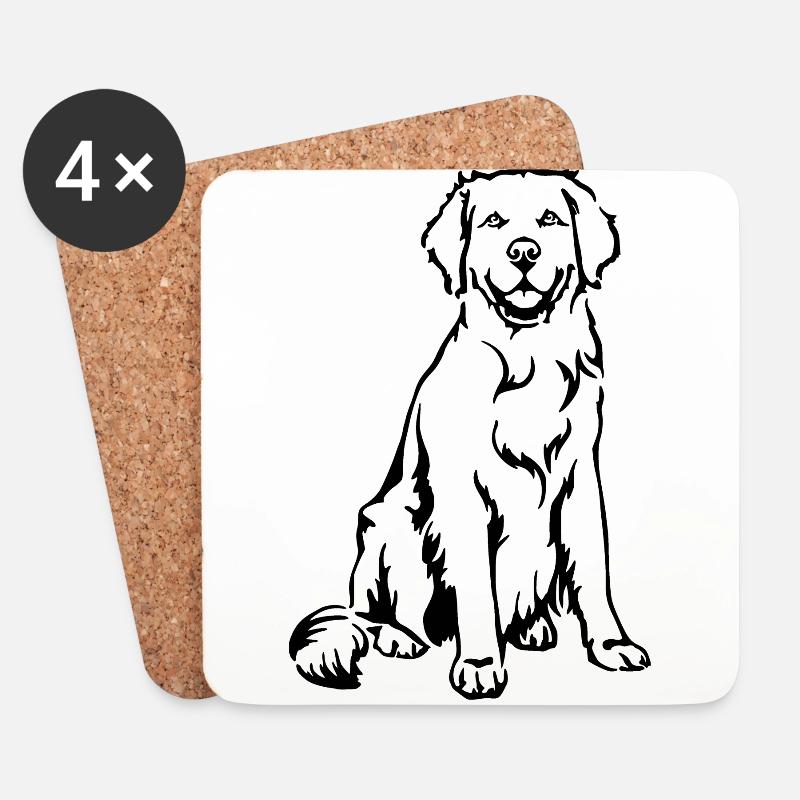 retriever - Dessous de verre (lot de 4) - blanc