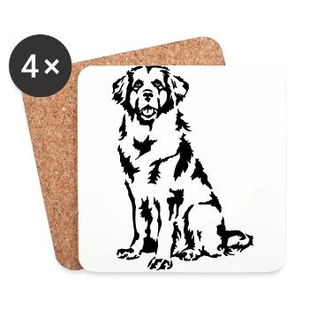 Leonberger - Coasters (set of 4) - white - Front