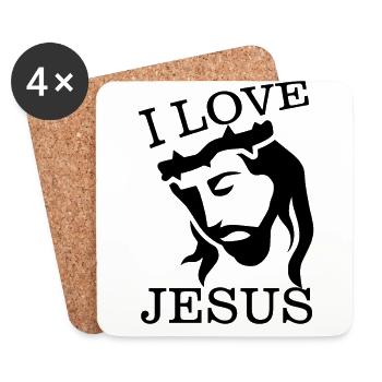 Jesus Christ God Faith - Coasters (set of 4) - white - Front