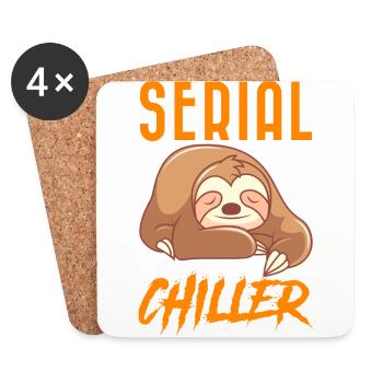 Serial Chiller Sloth chilling and relaxing - Coasters (set of 4) - white - Front