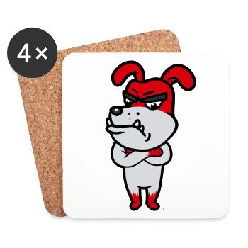 Emotion Anger Anger Fighting Dog Feelings Dogs Feelings - Coasters (set of 4) - white - Front