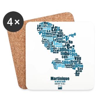 blue martinique - Dessous de verre (lot de 4) - blanc - Devant
