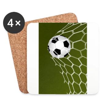 Goal ! Ballon de foot - Dessous de verre (lot de 4) - blanc - Devant