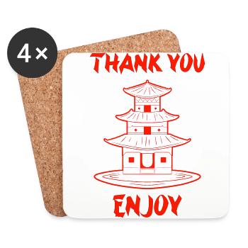 Asian Chinese Food Dim Sum I Gift - Coasters (set of 4) - white - Front