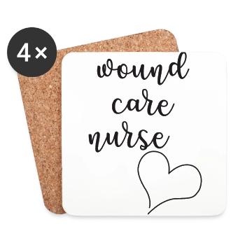 Wound Care Nurse Nurse Heart - Coasters (set of 4) - white - Front
