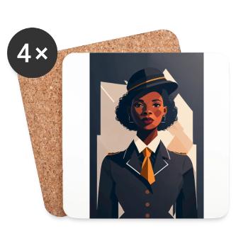 Flight Attendant 4 - Coasters (set of 4) - white - Front