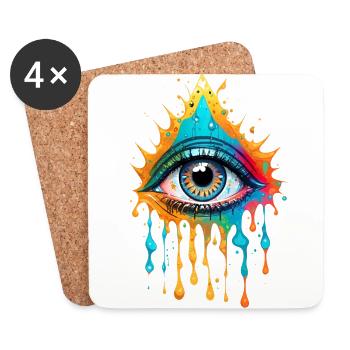 Paint Splash Eye Design - Untersetzer (4er-Set) - Weiß - Vorne
