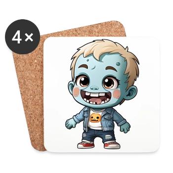Halloween - cute kids zombie - Coasters (set of 4) - white - Front