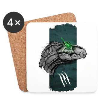 Raptor ardent : le regard lumineux - Dessous de verre (lot de 4) - blanc - Devant