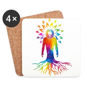 Symbol of nature's lowest common denominator - Coasters (set of 4) - white - Front