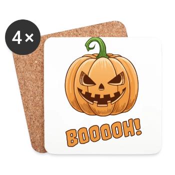 Halloween-Pumpkin - Untersetzer (4er-Set) - Weiß - Vorne