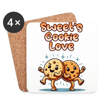 Cute Cookies Sweet Cookies Love Dancing - Coasters (set of 4) - white - Front