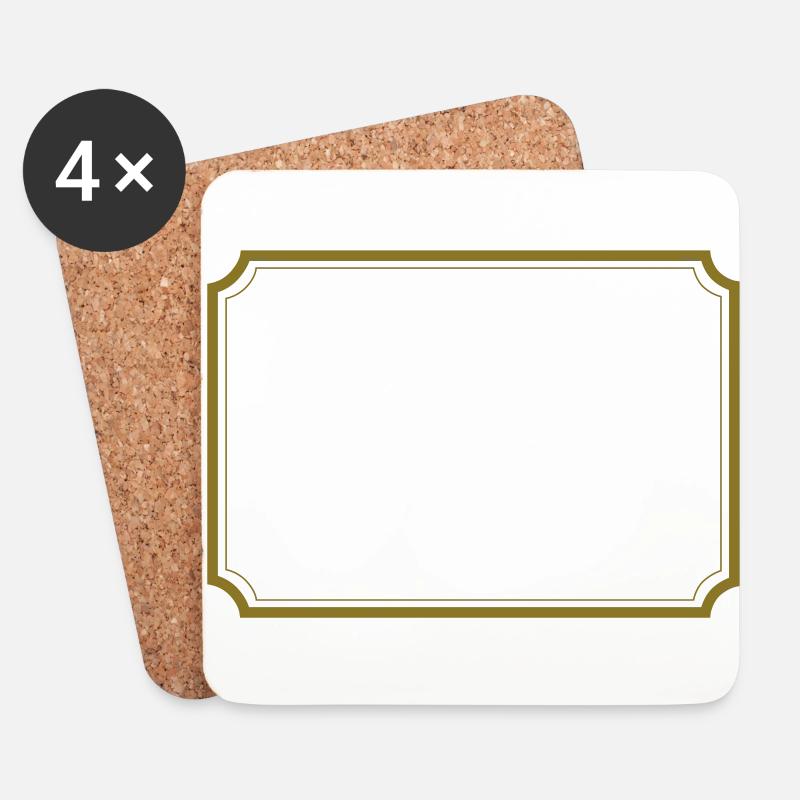 Extravaganter Bilderrahmen - Untersetzer (4er-Set) - Weiß