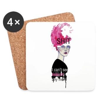 Shit Shirt - Untersetzer (4er-Set) - Weiß - Vorne