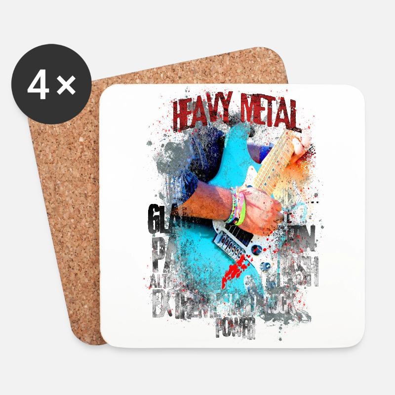 Heavy Metal - Untersetzer (4er-Set) - Weiß