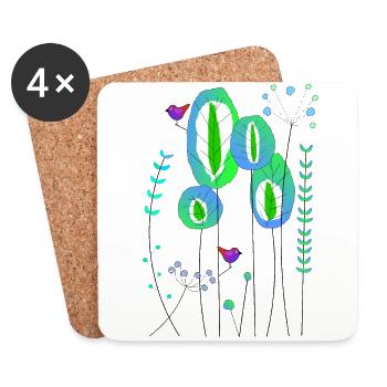 Forest abstract - Coasters (set of 4) - white - Front