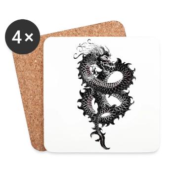 Dragon - Coasters (set of 4) - white - Front