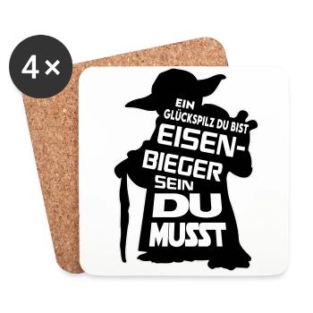 Berufe Bau Handwerker Du musst - Untersetzer (4er-Set) - Weiß - Vorne