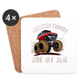 Monster Trucks sont ma confiture Cool Monster Truck - Dessous de verre (lot de 4) - blanc - Devant