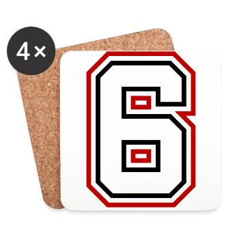 6 Number number - Coasters (set of 4) - white - Front