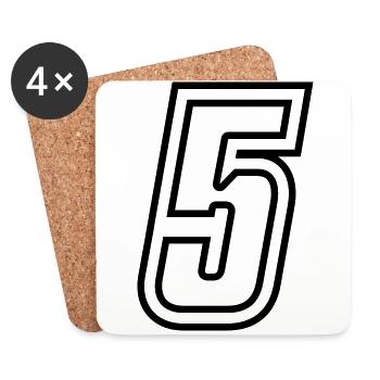 5 Number number - Coasters (set of 4) - white - Front