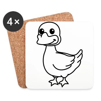 Goose Comic Animal - Coasters (set of 4) - white - Front